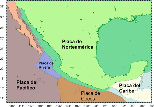 Placas tectónicas de México