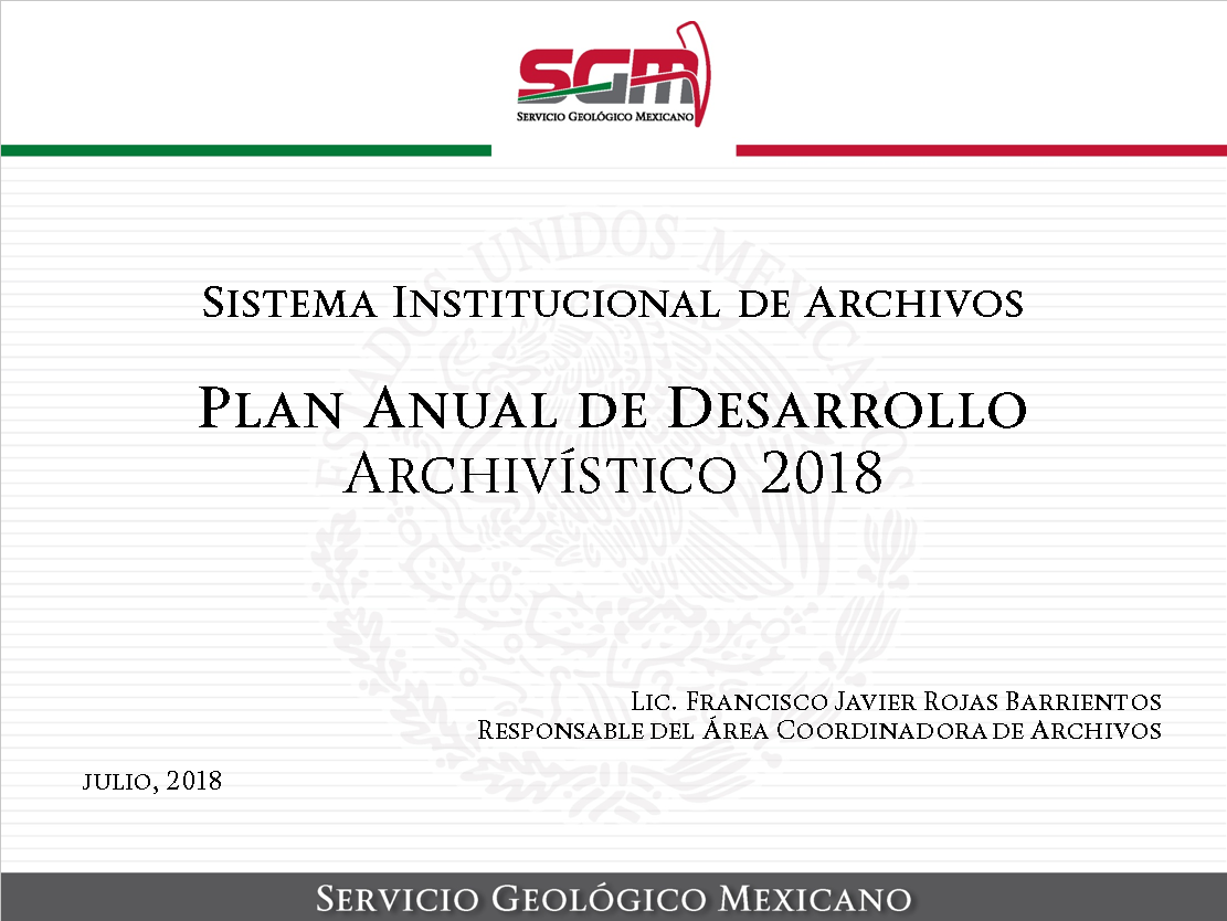 Plan Anual de Desarrollo Archivístico 2018